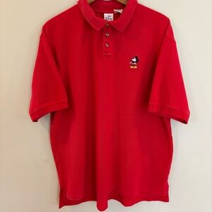 Disney Store Mickey Mouse Embroidered Short Sleeve Polo Shirt Vtg Red XXL